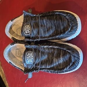 EUC Hey Dude: Men's Wally Stretch Mix, Meteorite (black/white), Size 9 (W10.5)
